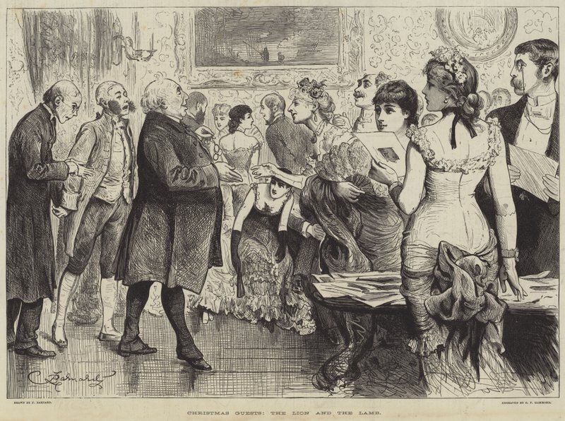 Invitados de Navidad, el León y el Cordero de Frederick Barnard