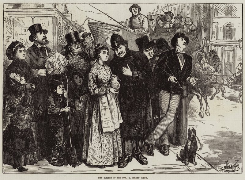El eclipse del sol, una escena callejera de Frederick Barnard