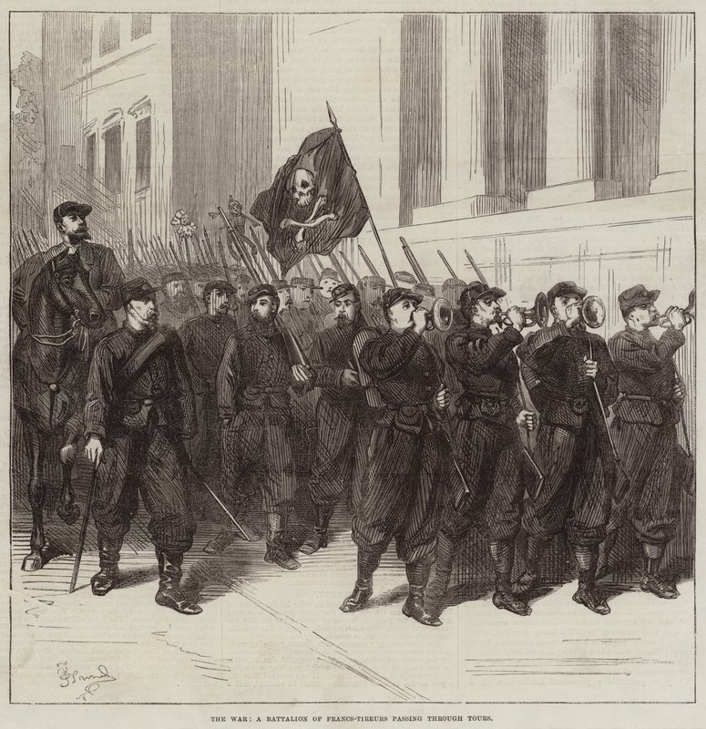 La Guerra, un Batallón de Francotiradores pasando por Tours de Frederick Barnard