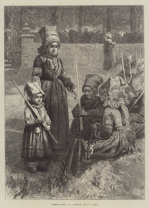 Mujeres bretonas en un perdón de Frederick John Skill
