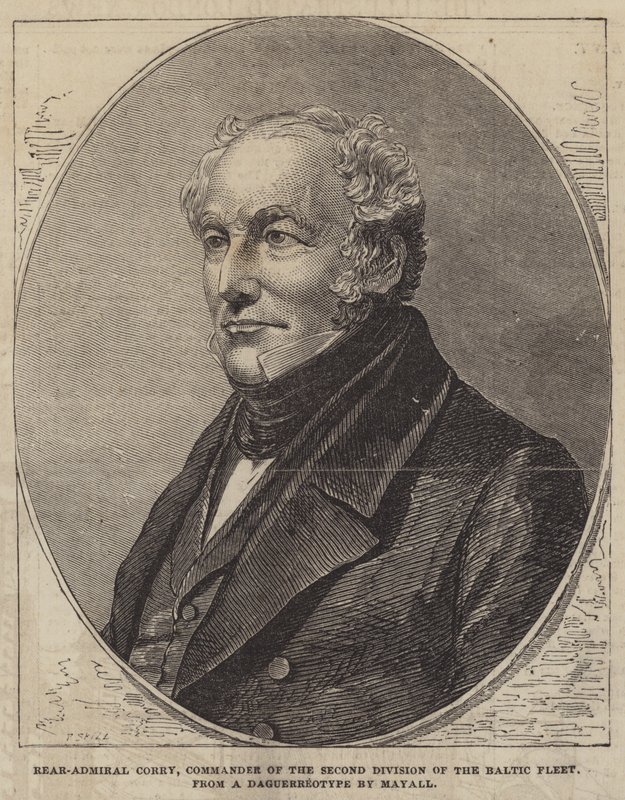 Contraalmirante Corry, comandante de la segunda división de la flota del Báltico de Frederick John Skill