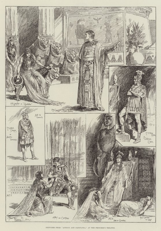 Bocetos de Antonio y Cleopatra, en el Teatro de la Princesa de Frederick Pegram