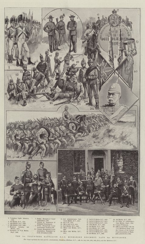 El 1er Batallón Voluntario del Regimiento de Middlesex del Duque de Cambridge, antes 3er Middlesex de Frederick William Burton