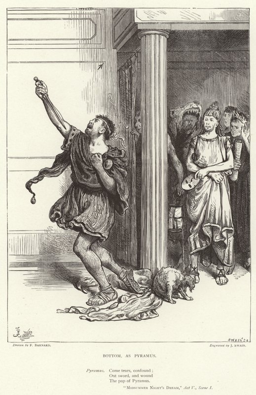 Bottom, como Píramo, Sueño de una noche de verano, Acto V, Escena I de Frederick Barnard