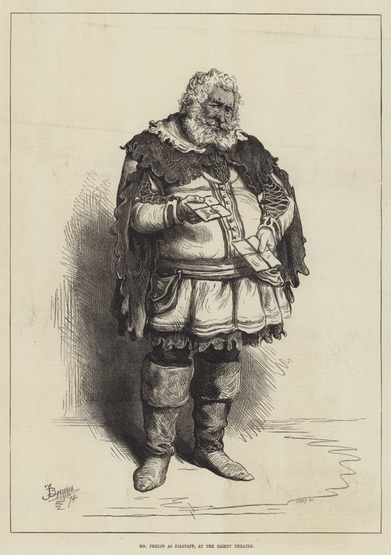 El Sr. Phelps como Falstaff, en el Teatro Gaiety de Frederick Barnard