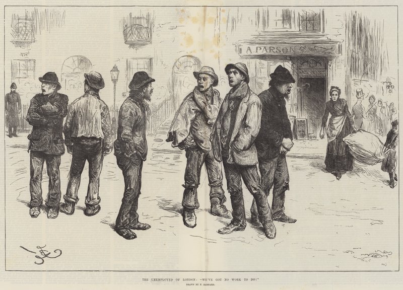 Los Desempleados de Londres, ¡No tenemos trabajo que hacer! de Frederick Barnard
