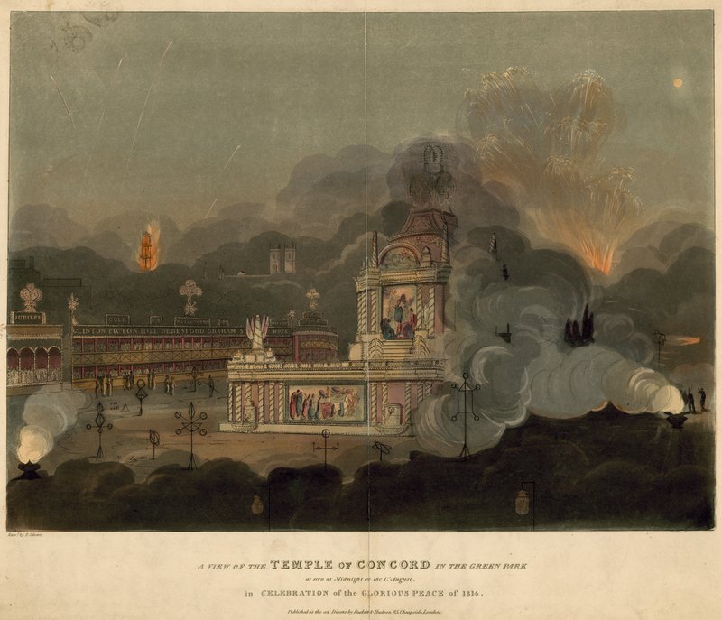 Vista del Templo de la Concordia en el Green Park de Frederick Calvert