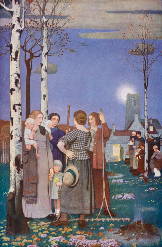 En los días de la gran sombra (litografía en color) de Frederick Cayley Robinson