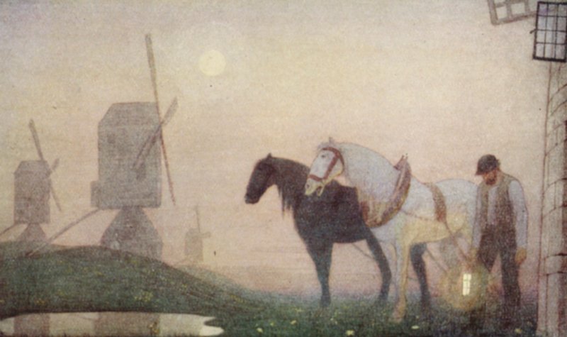 Santos cuáqueros: La voz del silencio (litografía en color) de Frederick Cayley Robinson