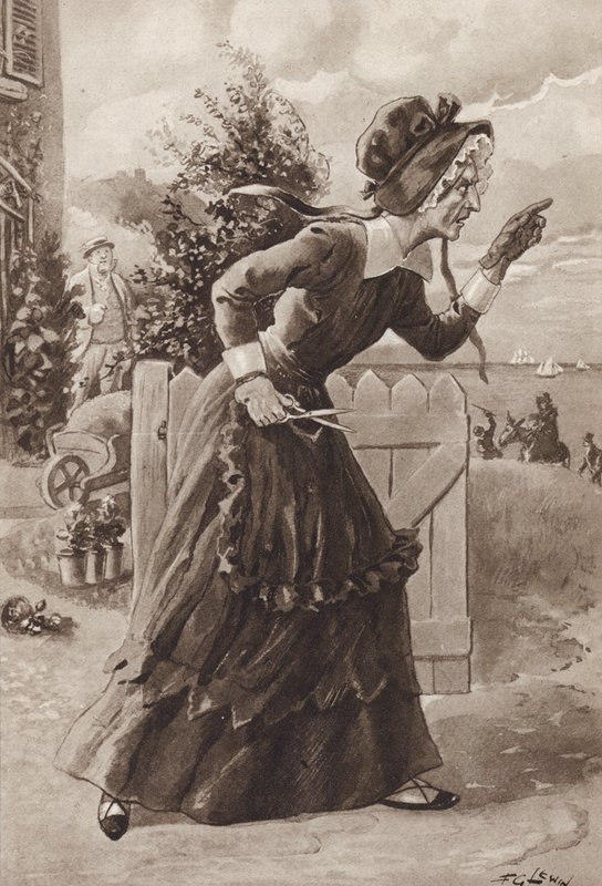Betsey Trotwood de David Copperfield, de Charles Dickens (huecograbado) de Frederick George Lewin