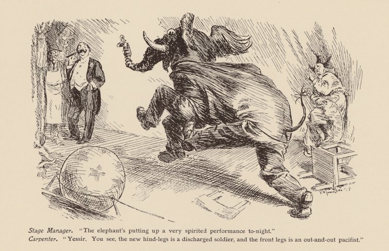 Pantomima elefante (litografía) de Frederick Henry Townsend