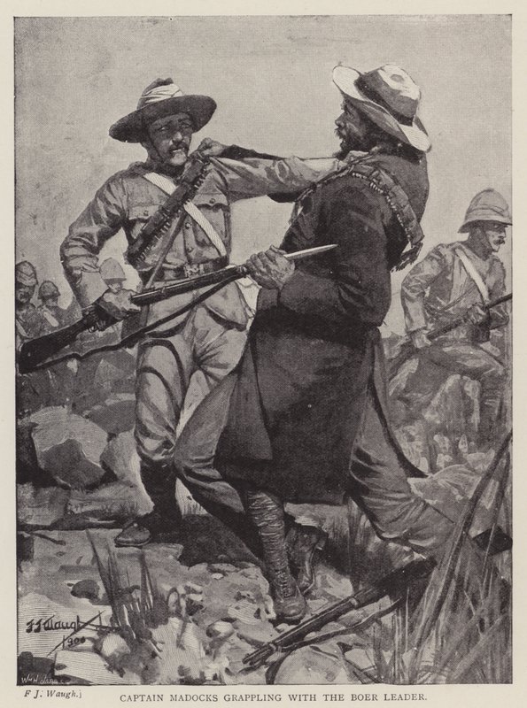El Capitán Madocks luchando con el líder bóer de Frederick Judd Waugh