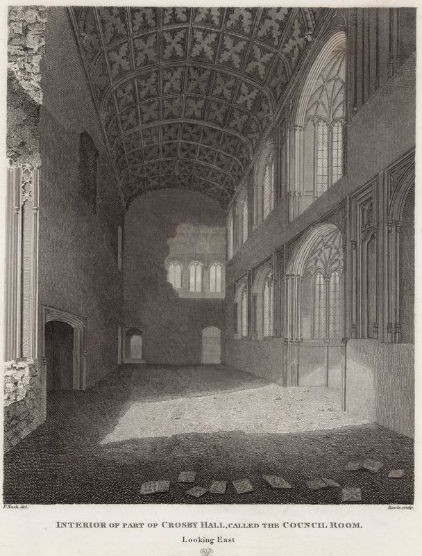Interior de parte de Crosby Hall de Frederick Nash