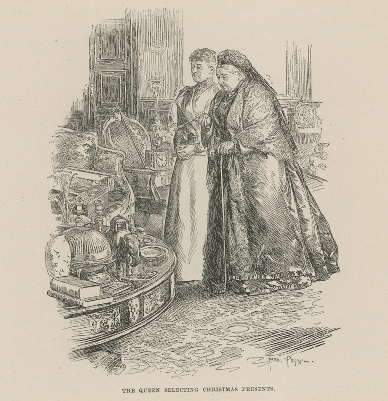 La reina seleccionando regalos de Navidad de Frederick Pegram