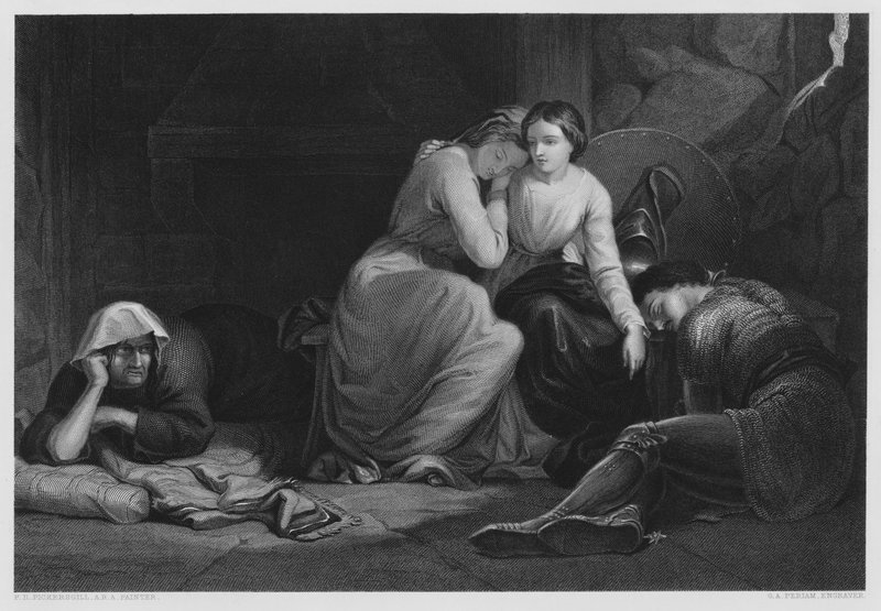 Florimel y la bruja, de la imagen en la Galería Vernon de Frederick Richard Pickersgill