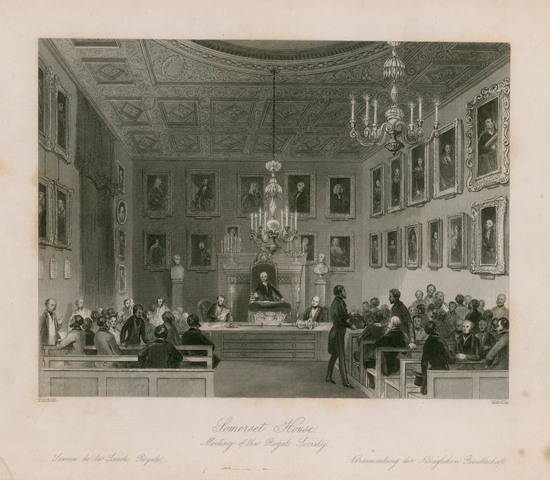 Somerset House, reunión de la Royal Society de Frederick William Fairholt