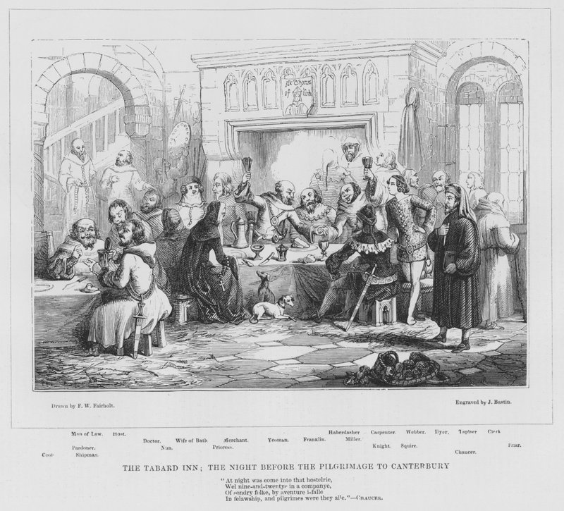 El Tabard Inn, la noche antes de la peregrinación a Canterbury de Frederick William Fairholt