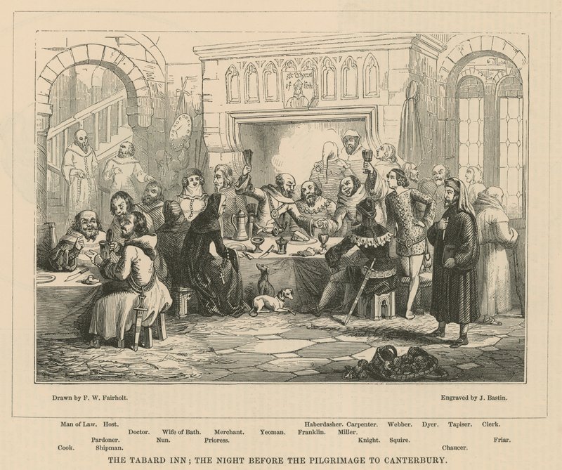 El Tabard Inn, la noche antes de la peregrinación a Canterbury de Frederick William Fairholt