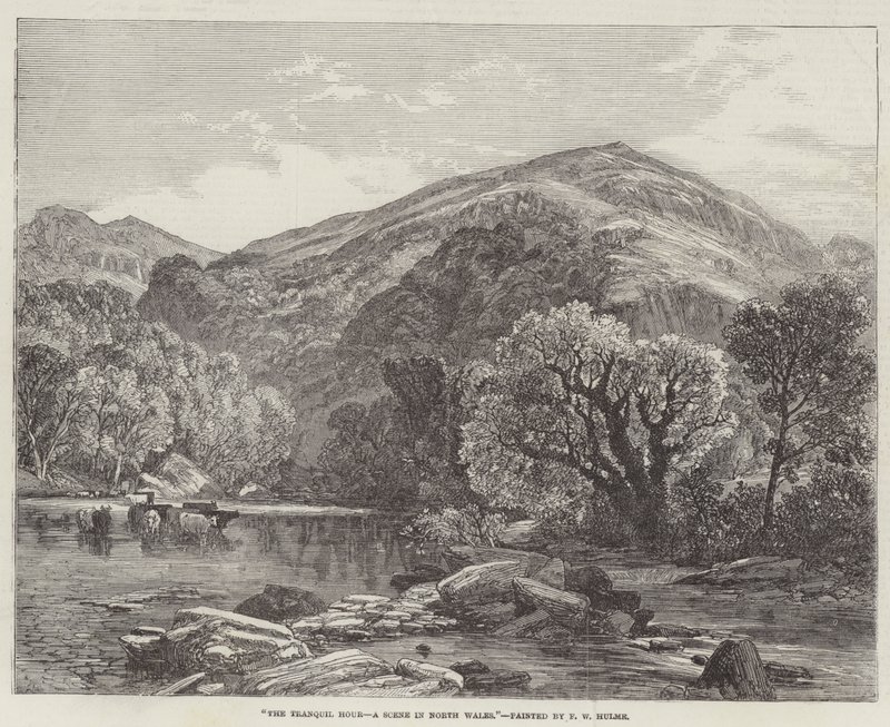 La hora tranquila, una escena en el norte de Gales de Frederick William Hulme