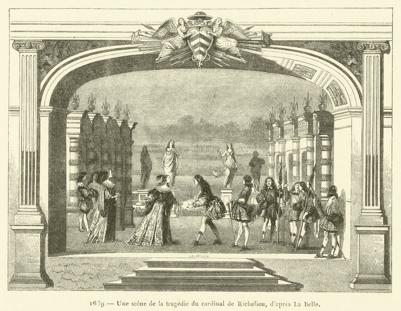 1639, Una escena de la tragedia del cardenal de Richelieu de French School