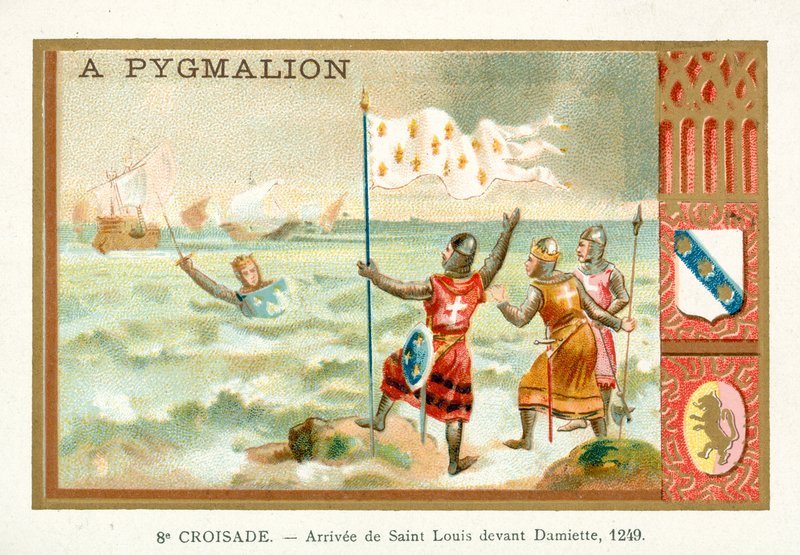 Llegada de Luis IX de Francia ante Damietta, 8ª Cruzada, 1249 de French School