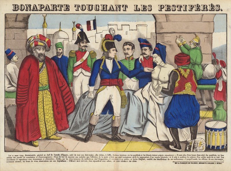 Bonaparte tocando a los apestados de French School