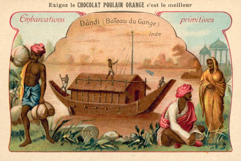 Dandi, barco del río Ganges, India de French School