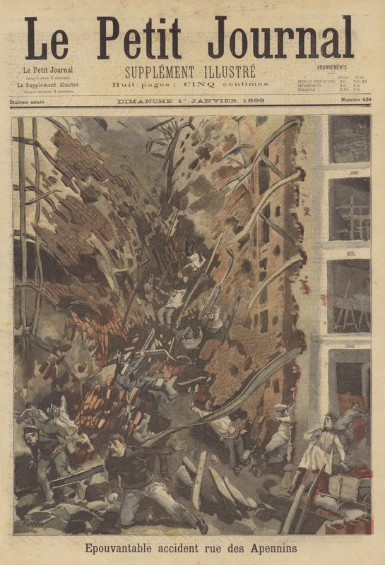 Accidente terrible en la Rue des Apennins, París de French School
