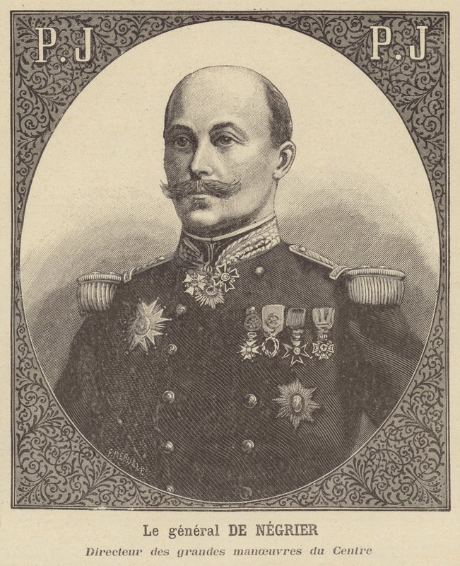 General de Negrier, director de las grandes maniobras del ejército francés en el Centro de French School