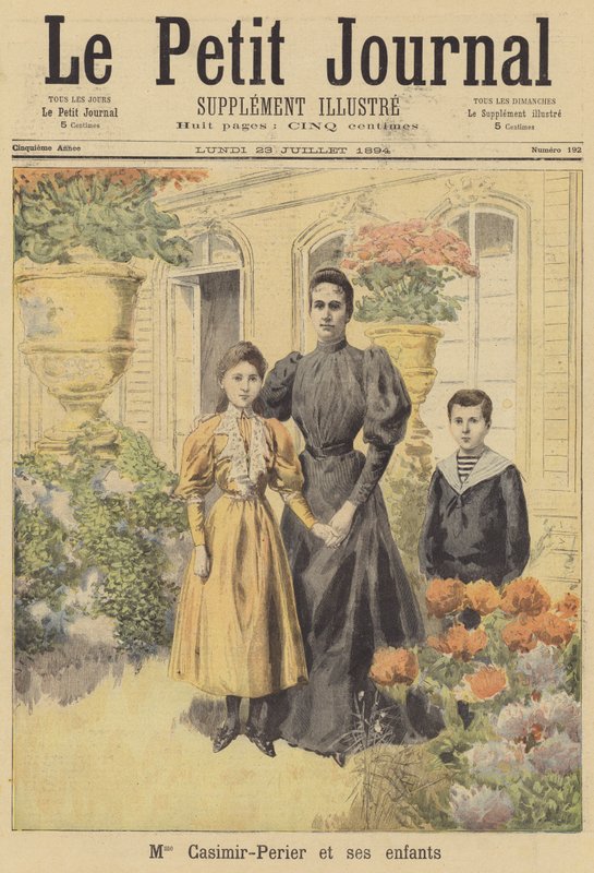 Helene Casimir-Perier, esposa del nuevo presidente francés, y sus hijos de French School