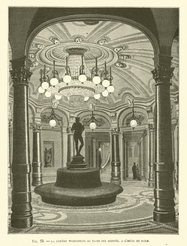 La luz Werdermann en el foyer de los abonados, en la Ópera de París de French School
