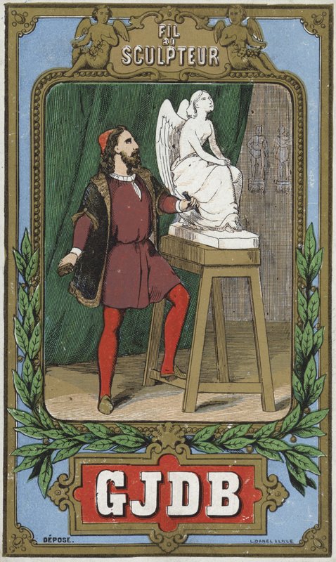Etiqueta para hilo de escultor de French School