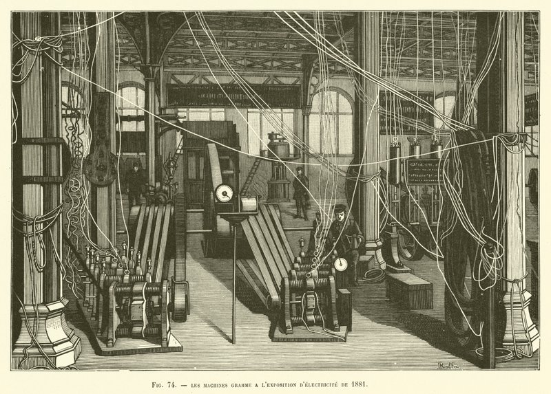 Las máquinas Gramme en la Exposición de Electricidad de 1881 de French School