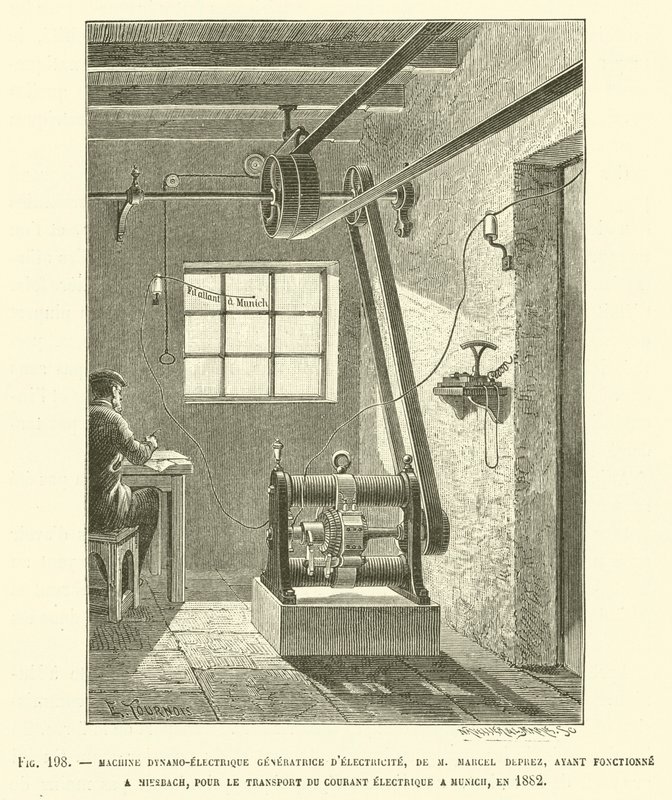 Máquina Dinamo-Eléctrica Generadora de Electricidad, de M. Marcel Deprez de French School