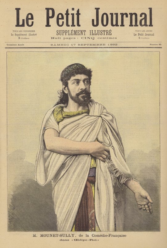 Mounet-Sully, actor francés de la Comédie-Française, en Edipo Rey de French School