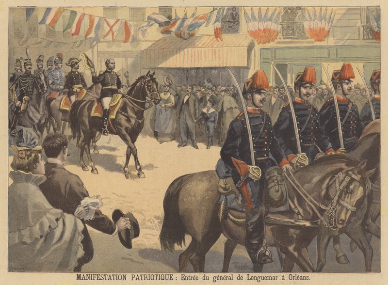 Demostración patriótica: General Longuemar entrando en Orleans de French School