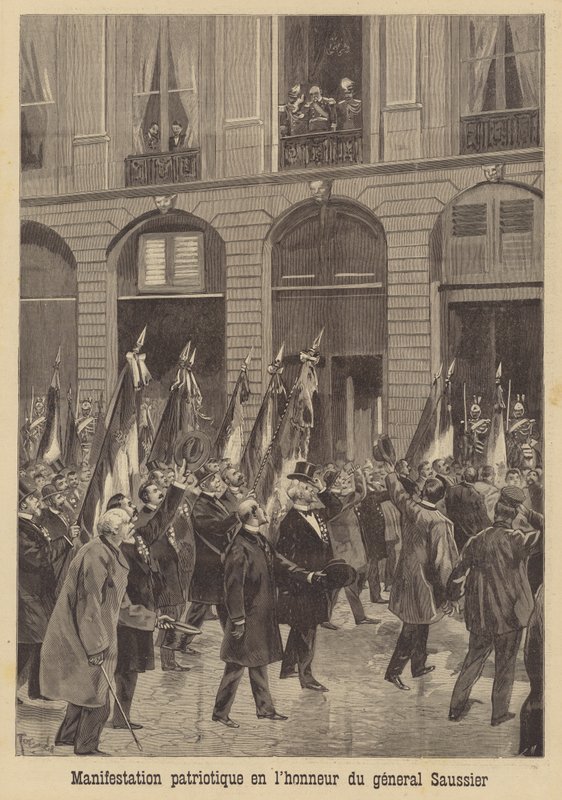 Demostración patriótica en honor al general Saussier de French School