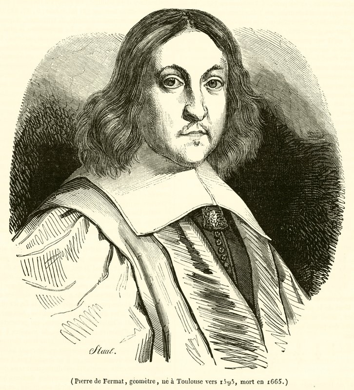 Pierre de Fermat, geómetra, nacido en Toulouse alrededor de 1595, muerto en 1665 de French School