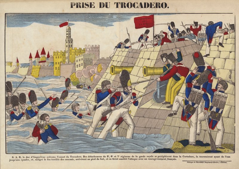 Toma del Trocadero de French School