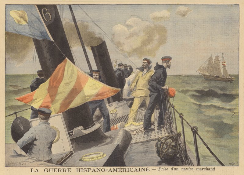 La Guerra Hispanoamericana: captura de un barco mercante de French School