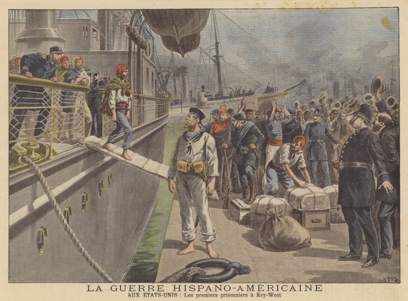 La Guerra Hispanoamericana: los primeros prisioneros de guerra españoles llegando a Key West de French School