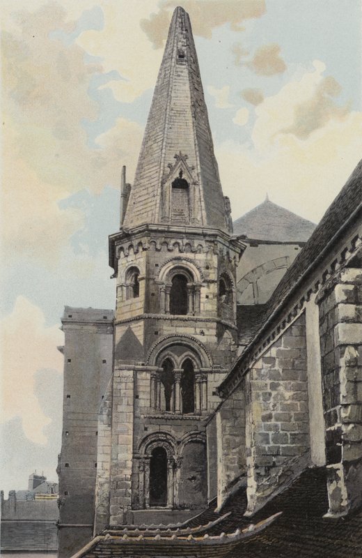 Auxerre, Iglesia de San Eusebio, vista noroeste (antes de la restauración) de French Photographer