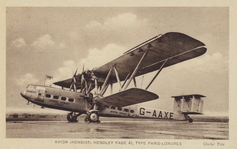 Avión Hengist Hendley Page 42, Tipo París-Londres de French Photographer