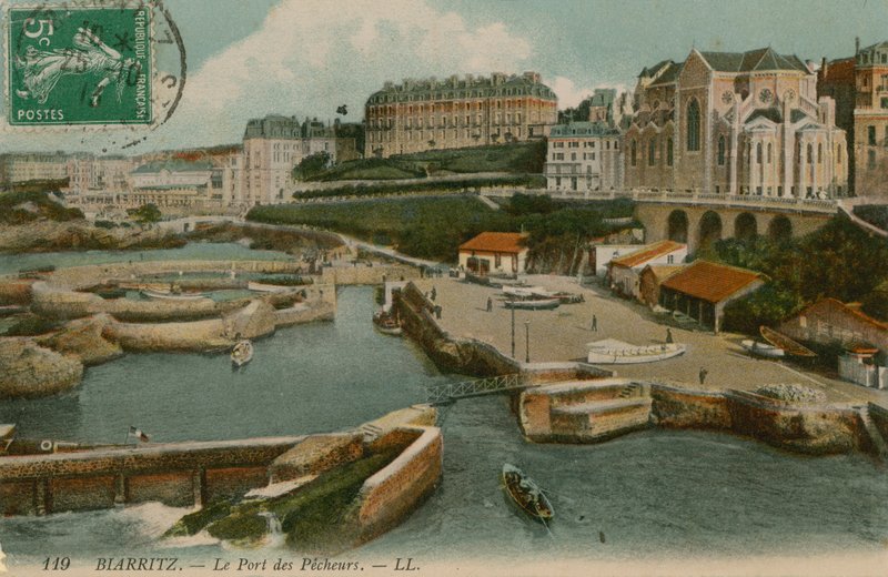 Biarritz, El Puerto de los Pescadores. Postal enviada el 25 de octubre de 1913. de French Photographer