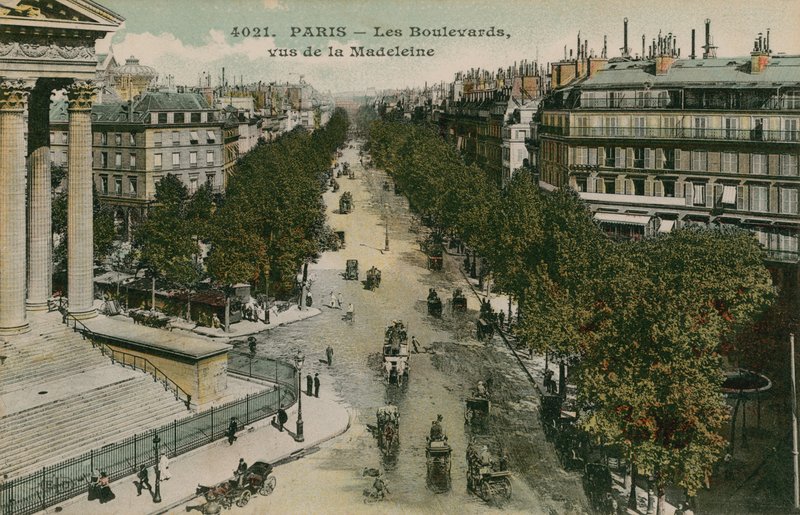 Bulevares de París, visto desde el Boulevard de la Madeleine de French Photographer