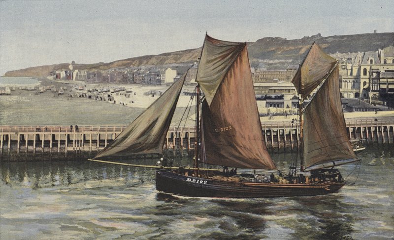 Boulogne-sur-Mer, La playa, vista del muelle O de French Photographer