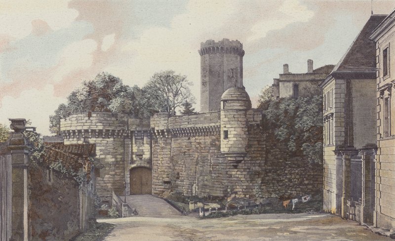 Bourdeilles, Castillo, Lado de la entrada de French Photographer