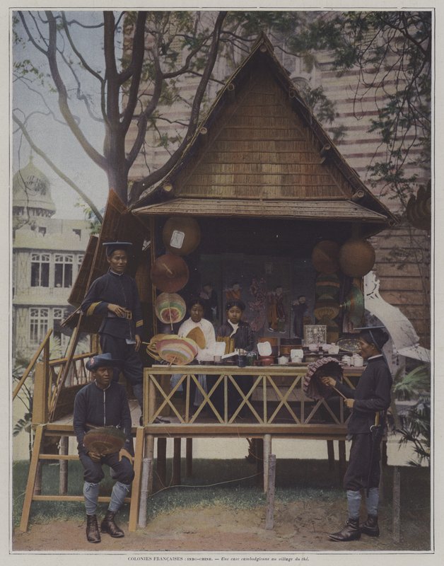 Cabaña camboyana en la Exposición Universal 1900, París de French Photographer