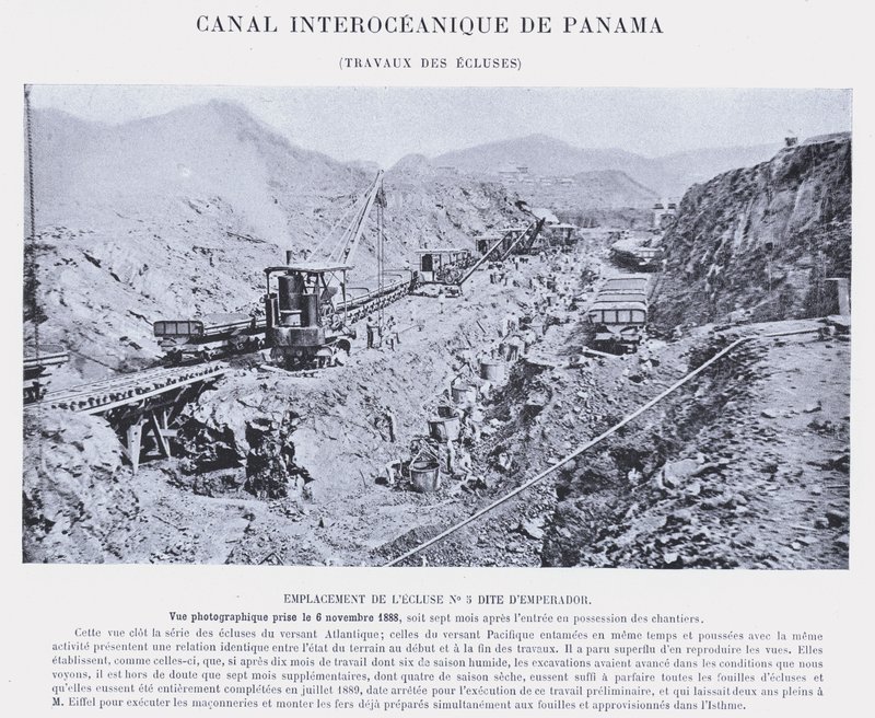 Canal Interoceánico de Panamá, Trabajos de las esclusas (foto en b/n) de French Photographer