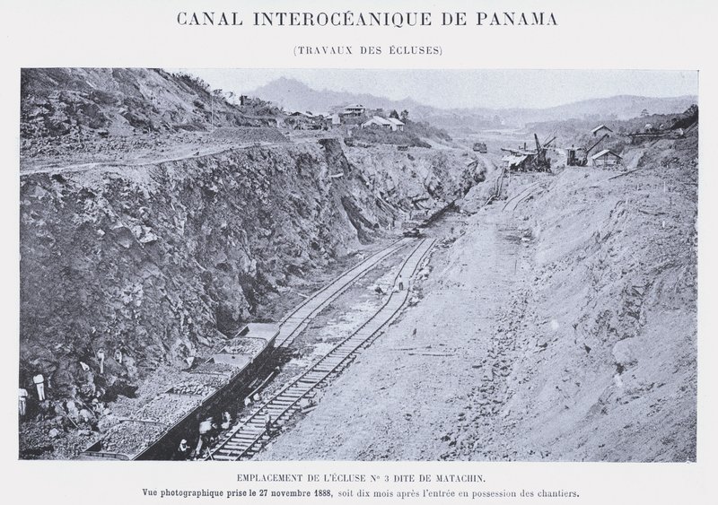 Canal Interoceánico de Panamá, Trabajos de las esclusas (foto en b/n) de French Photographer